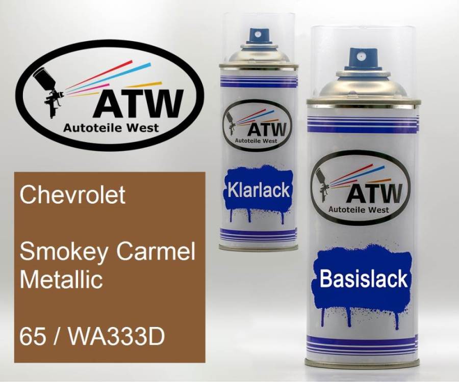 Chevrolet, Smokey Carmel Metallic, 65 / WA333D: 400ml Sprühdose + 400ml Klarlack - Set, von ATW Autoteile West.